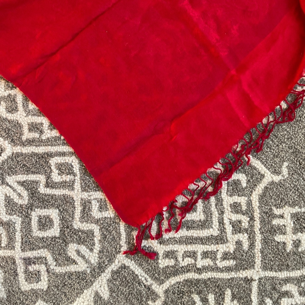 PASHMINA Silk Blend Scarf Red